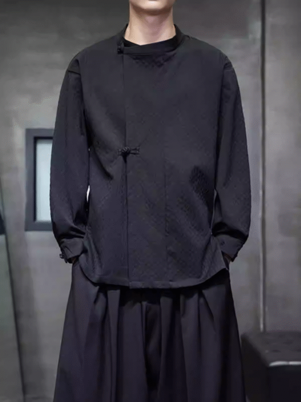 men's new Chinese style diamond embossed round collar Tang suit jacket